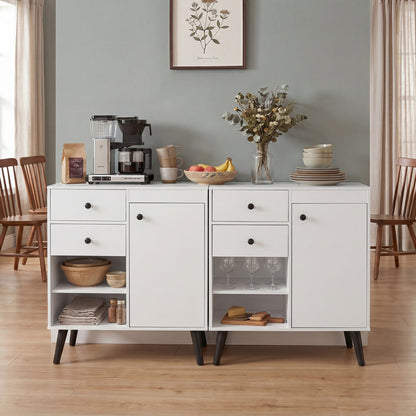 31" Sideboard Cabinet with 2 Open Compartments and 2 Drawers, White Sideboards Cabinets & Buffets at Gallery Canada