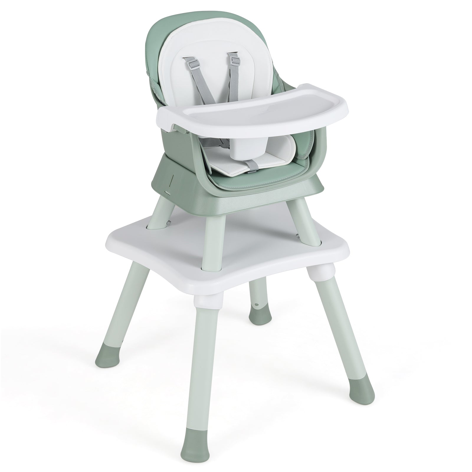 6-In-1 Convertible High Chair, Adjustable Removable Tray, Green High Chairs Green at Gallery Canada