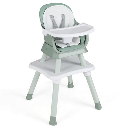 6-In-1 Convertible High Chair, Adjustable Removable Tray, Green High Chairs Green at Gallery Canada