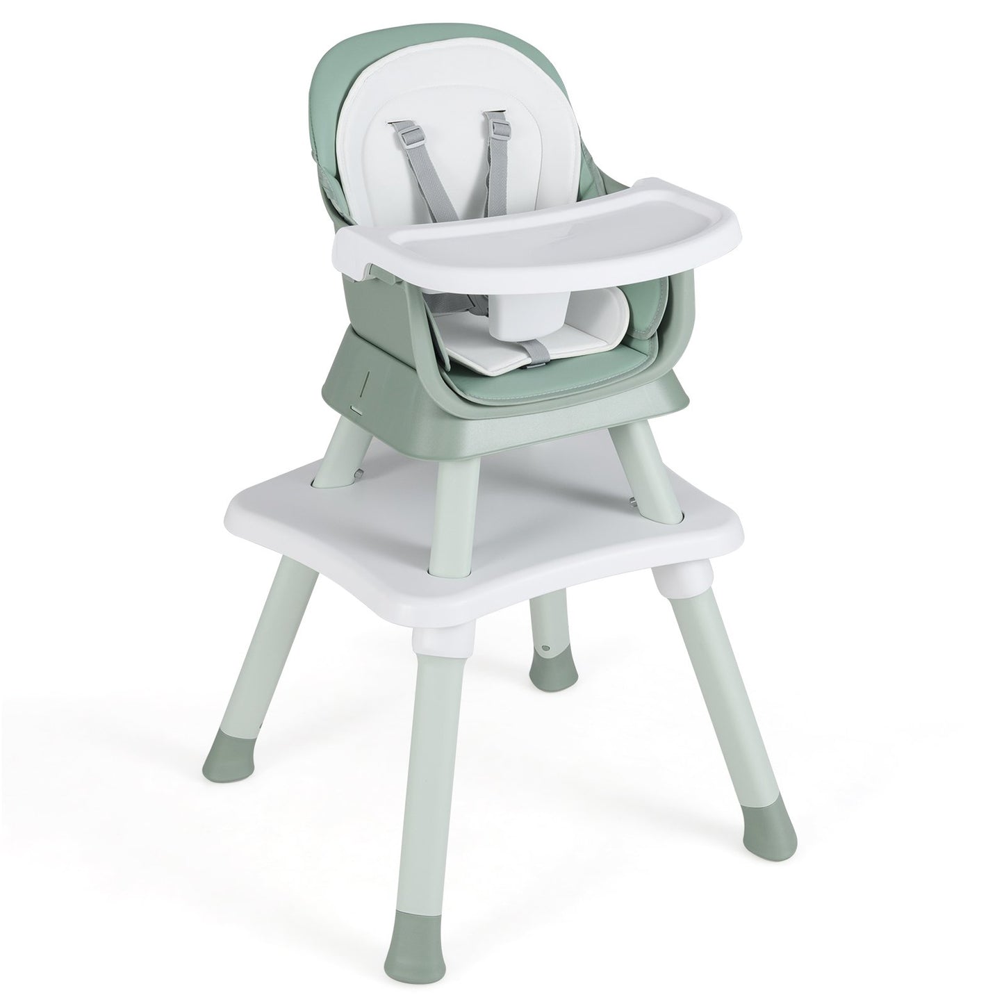 6-in-1 Convertible Baby High Chair with Adjustable Removable Tray, Green High Chairs at Gallery Canada