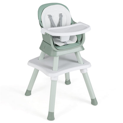 6-In-1 Convertible High Chair, Adjustable Removable Tray, Green High Chairs at Gallery Canada