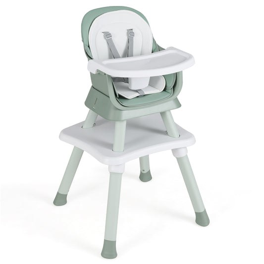 6-In-1 Convertible High Chair, Adjustable Removable Tray, Green High Chairs Green at Gallery Canada