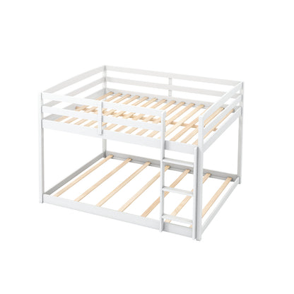 Full Over Full Bunk Bed Low-to-ground Bunk Bed, White Bunk Bed Frame White at Gallery Canada