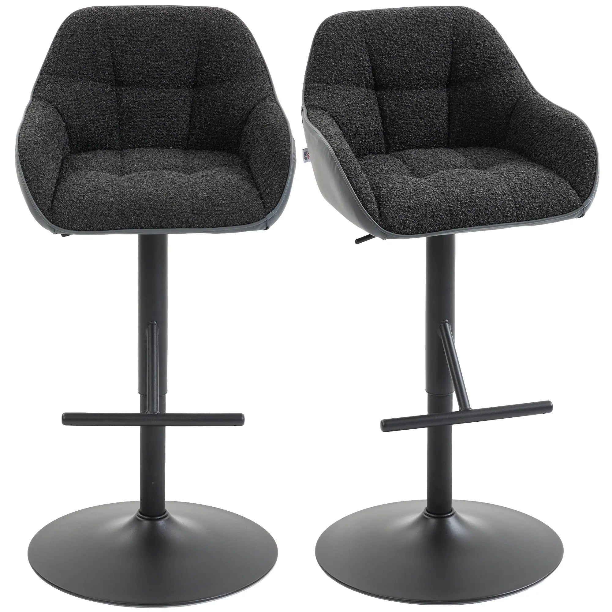 Swivel Counter Height Bar Stools Set of 2, Adjustable Height, Black Bar Stools at Gallery Canada