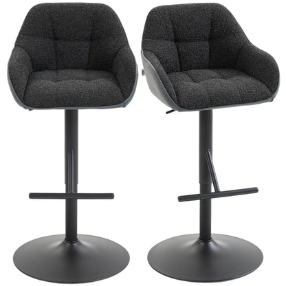 Swivel Counter Height Bar Stools Set of 2, Adjustable Height, Black Bar Stools at Gallery Canada
