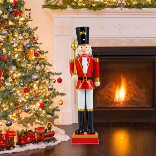 32.5 Inch Christmas Nutcracker, Red, Black