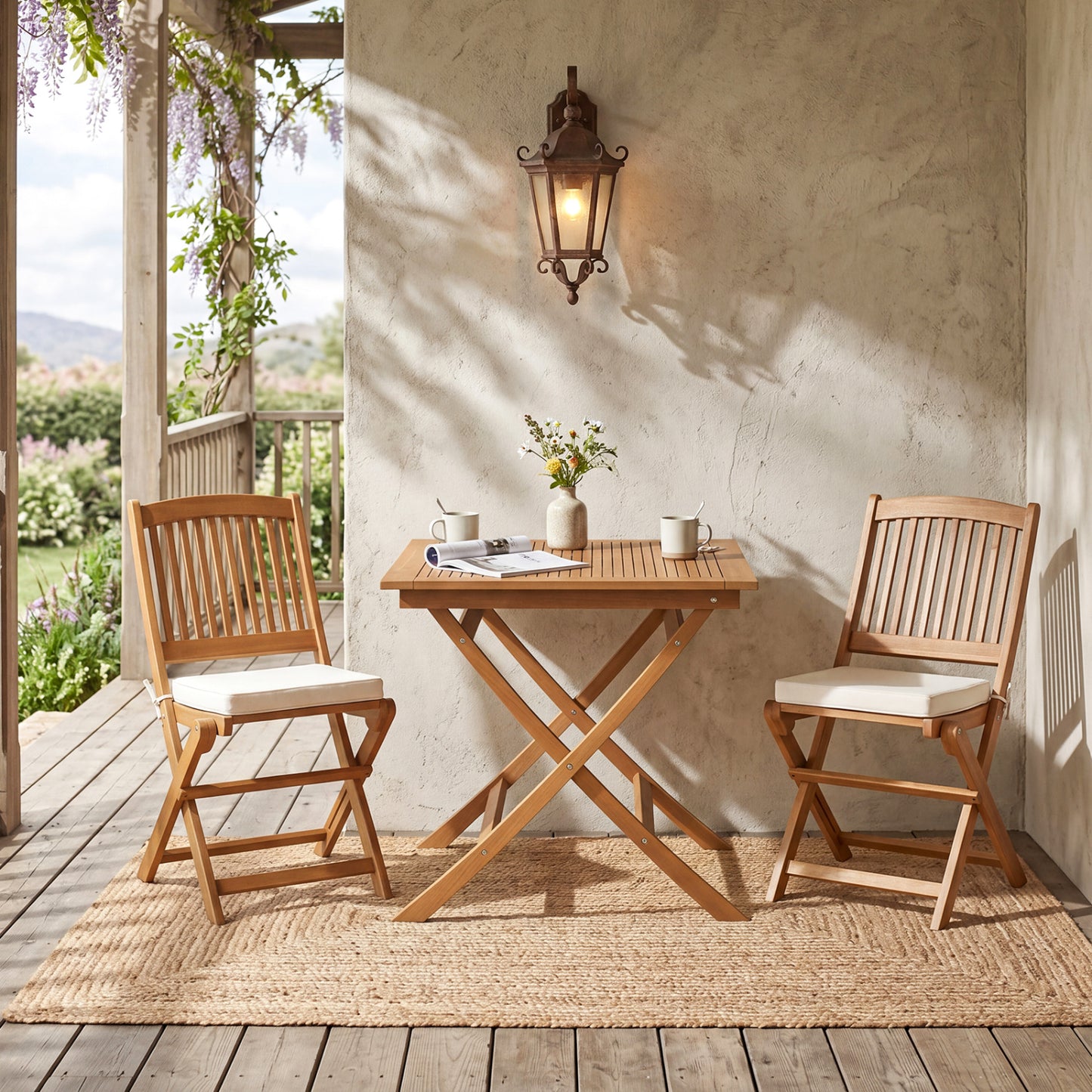 32-Inch Square Solid Teak Wood Patio Dining Table for 4 Patio Dining Tables at Gallery Canada
