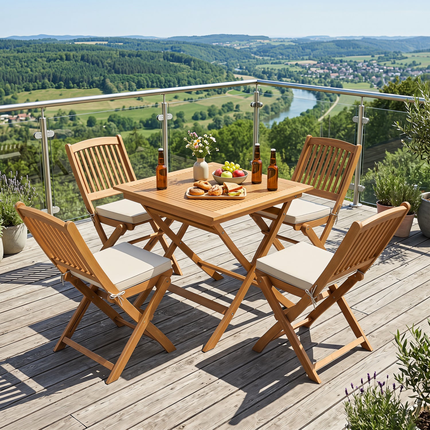 32-Inch Square Solid Teak Wood Patio Dining Table for 4 Patio Dining Tables at Gallery Canada
