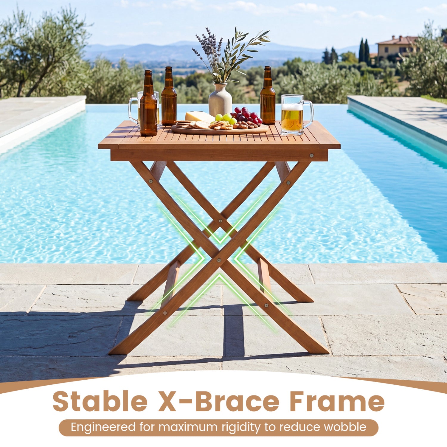 32-Inch Square Solid Teak Wood Patio Dining Table for 4 Patio Dining Tables at Gallery Canada