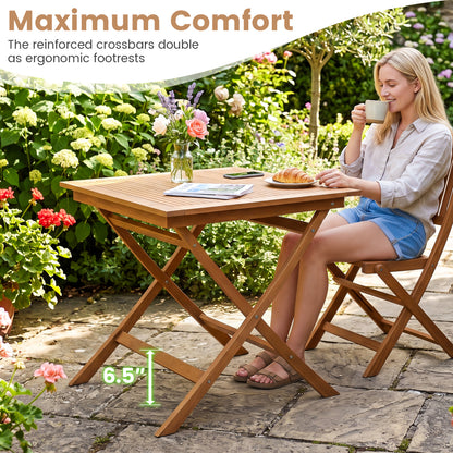32-Inch Square Solid Teak Wood Patio Dining Table for 4 Patio Dining Tables at Gallery Canada