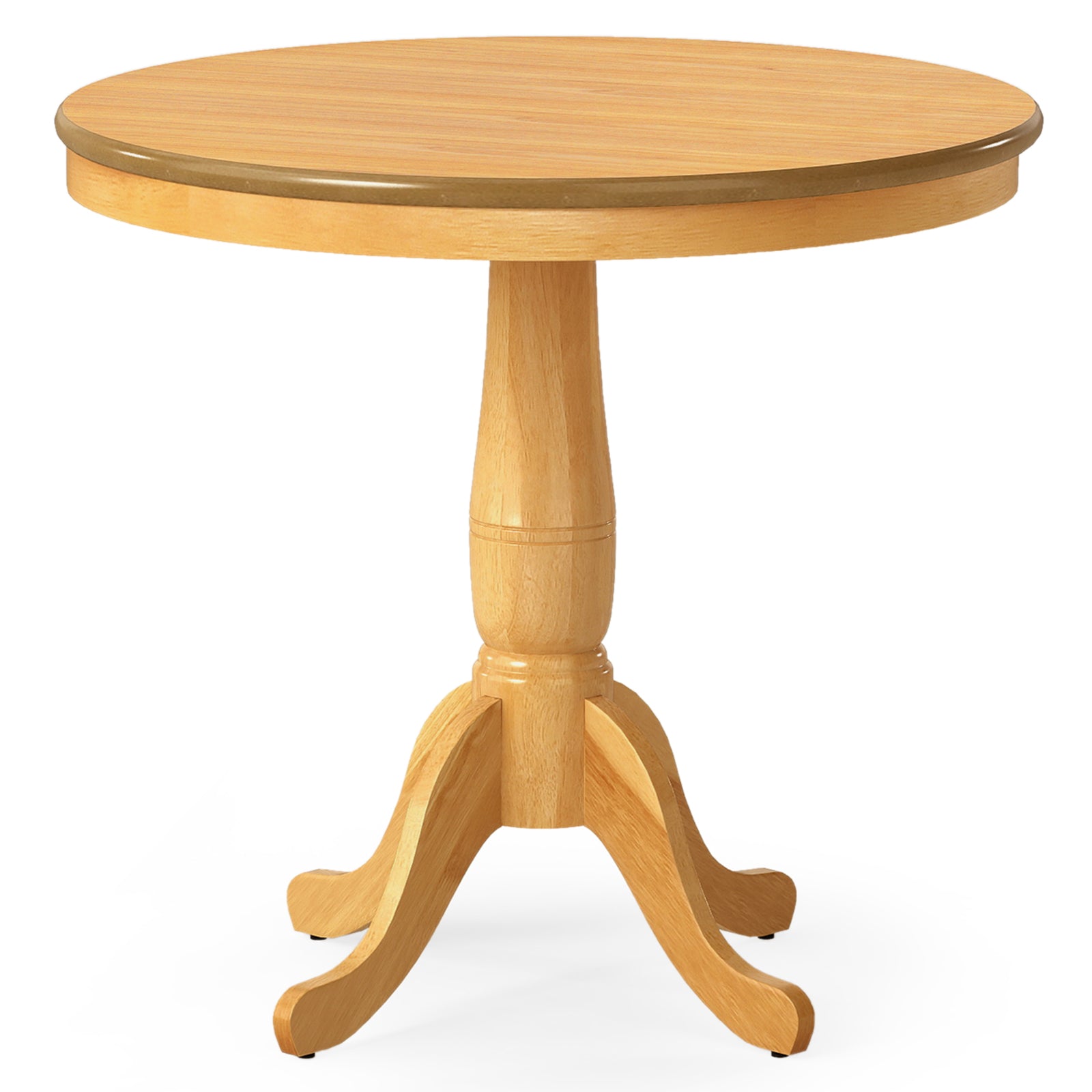 32 Inch Wooden Round Pub Pedestal Side Table, Natural Dining Tables at Gallery Canada