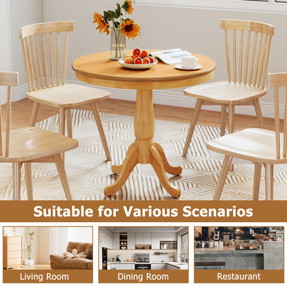 32 Inch Wooden Round Pub Pedestal Side Table, Natural Dining Tables at Gallery Canada