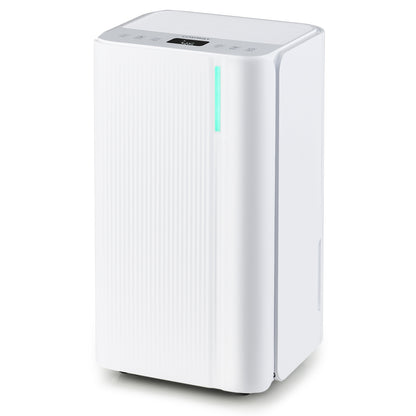 32 Pints 2000 Sq.ft Portable Dehumidifier for Home and Basement, White Dehumidifiers White at Gallery Canada