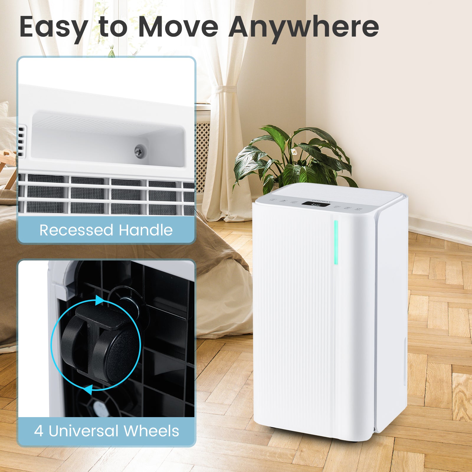 32 Pints 2000 Sq.ft Portable Dehumidifier for Home and Basement, White Dehumidifiers at Gallery Canada