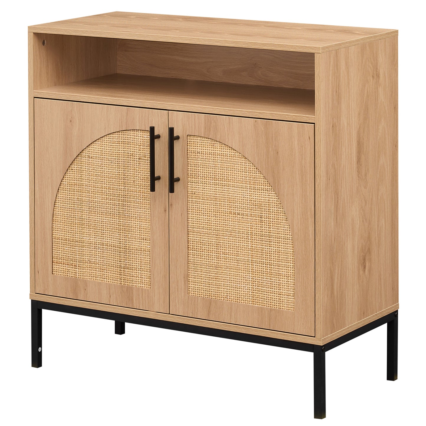 32" Sideboard Buffet Cabinet, 2 Rattan Doors, Adjustable Shelf, Natural Sideboards Cabinets & Buffets at Gallery Canada