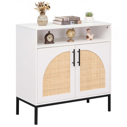 32" Sideboard Buffet Cabinet with Rattan Doors, White Sideboards Cabinets & Buffets at Gallery Canada