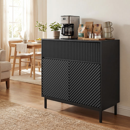 32" Wide Buffet Cabinet, 2 Doors, 1 Drawer, Black Sideboards Cabinets & Buffets Black at Gallery Canada