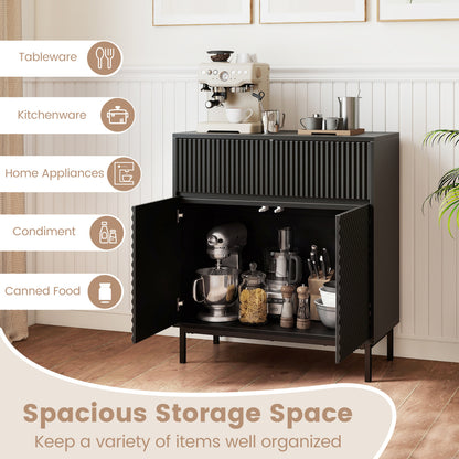 32" Wide Buffet Cabinet, 2 Doors, 1 Drawer, Black Sideboards Cabinets & Buffets at Gallery Canada