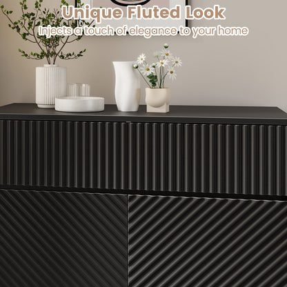 32" Wide Buffet Cabinet, 2 Doors, 1 Drawer, Black Sideboards Cabinets & Buffets at Gallery Canada