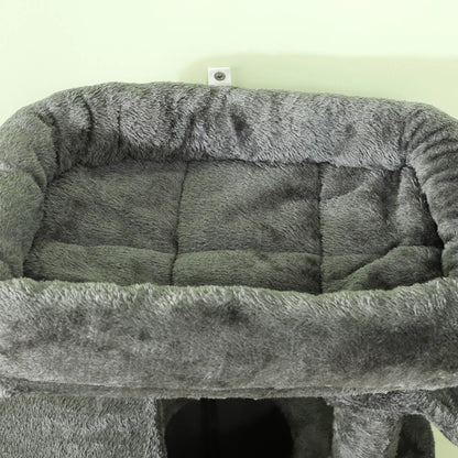 52.5" Cat Tree Tower, Scratching Posts, Condos, Bed, Dark Grey Cat Trees at Gallery Canada