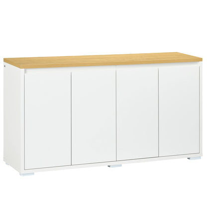 Sideboard Cabinet, Buffet Table, 2 Double Doors, Adjustable Shelves, White Bar Cabinets White, Natural at Gallery Canada