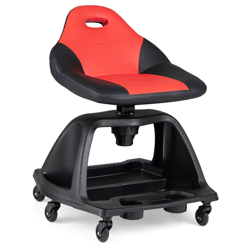 Garage Mechanic Stool Seat, 330 LBS Capacity, Red