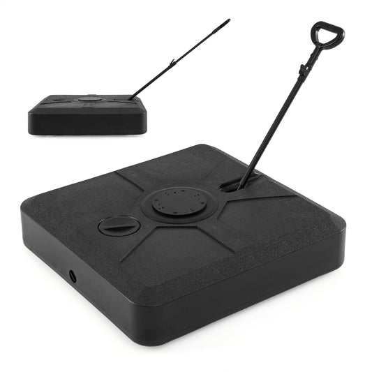 330 lbs Weighted Cantilever Umbrella Base, Wheels, Retractable Pull Rod, Black Outdoor Umbrella Bases Black at Gallery Canada