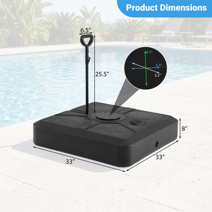 330 lbs Weighted Cantilever Umbrella Base, Wheels, Retractable Pull Rod, Black Outdoor Umbrella Bases at Gallery Canada