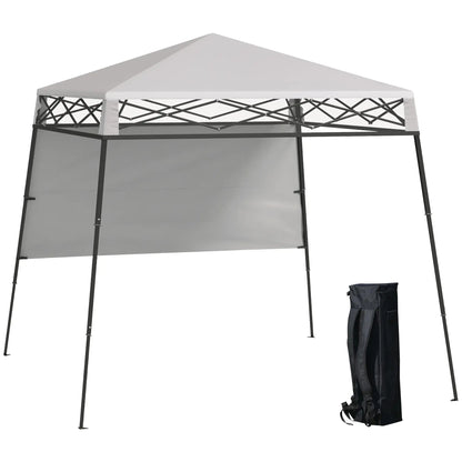 7' x 7' Pop Up Canopy Gazebo Tent, Adjustable Legs, White Pop Up Canopies at Gallery Canada