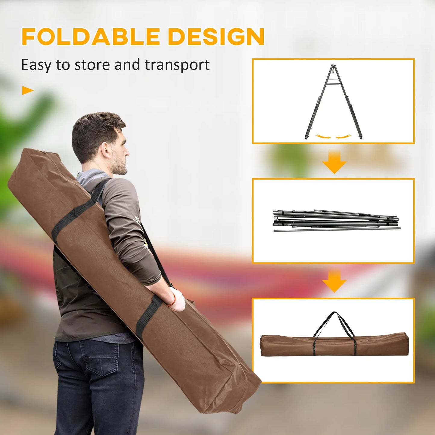 Portable Hammock Stand, 2-in-1 Net Stand, Patio, Garden, Black Hammock Stands at Gallery Canada