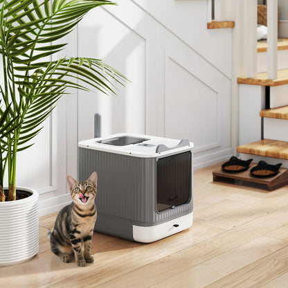Enclosed Kitty Litter Box With Lid, Front-Entry, Top-Exit, Scoop, Deodorizer Bag, Medium, White Cat Litter Box Enclosures at Gallery Canada