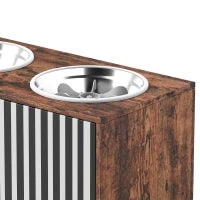 Gamelles surélevées pour chien, distributeur lent, 2 bols en acier inoxydable, marron rustique