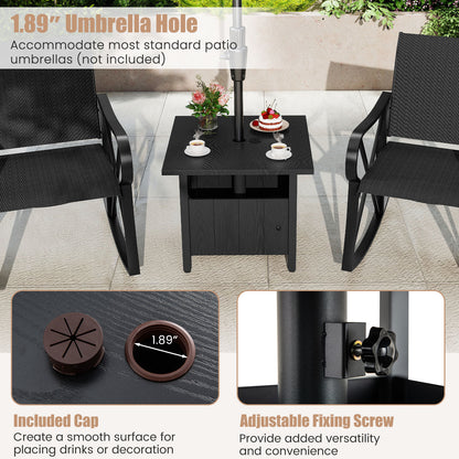 Outdoor Side Table with 1.89" Umbrella Hole Patio Umbrella Table Base Stand, Black Patio Coffee Tables at Gallery Canada