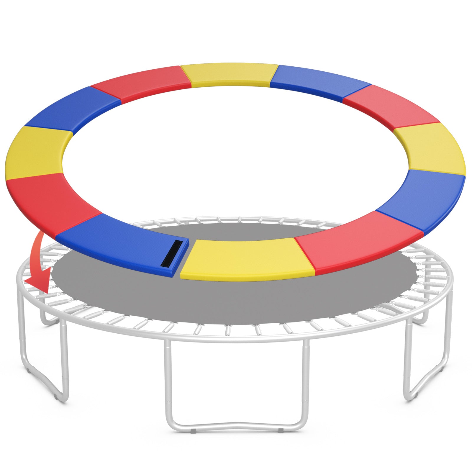 8-16 FT Trampoline Pad Replacement Safety Pad with Fixing Straps (Multicolor)-15FT, Multicolor Outdoor Play at Gallery Canada