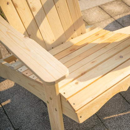 Wood Adirondack Tete-A-Tete Bench 2 Seater w/ Table, Natural Patio Chairs at Gallery Canada