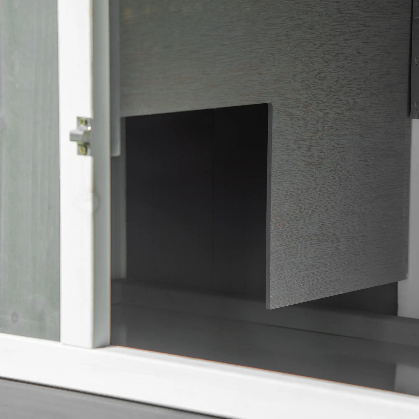 69"L Wooden Rabbit Hutch, Bunny House Enclosure, White Rabbit Hutch at Gallery Canada