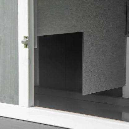 69"L Wooden Rabbit Hutch, Bunny House Enclosure, White Rabbit Hutch at Gallery Canada