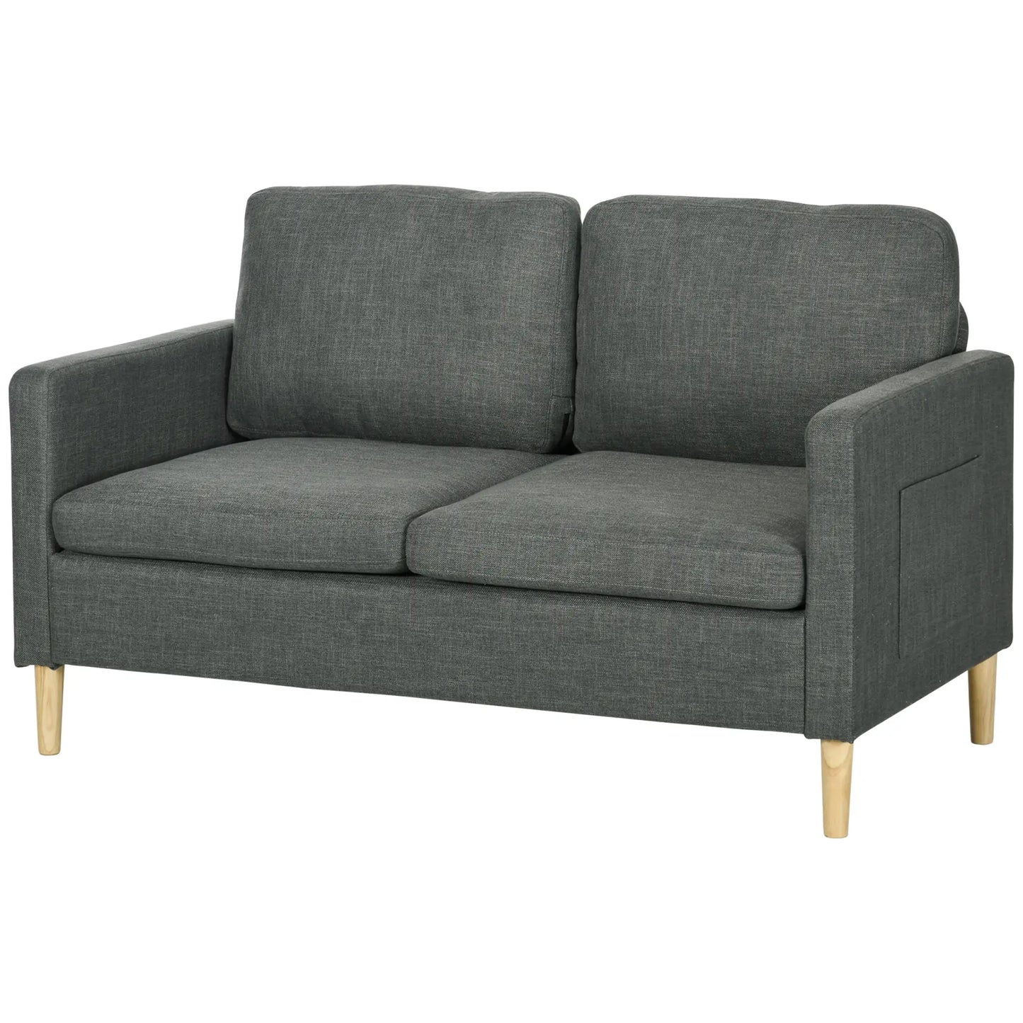 56" 2 Seat Sofa, Modern Love Seat, Upholstered Couch, Grey 2-Seater Sofas at Gallery Canada