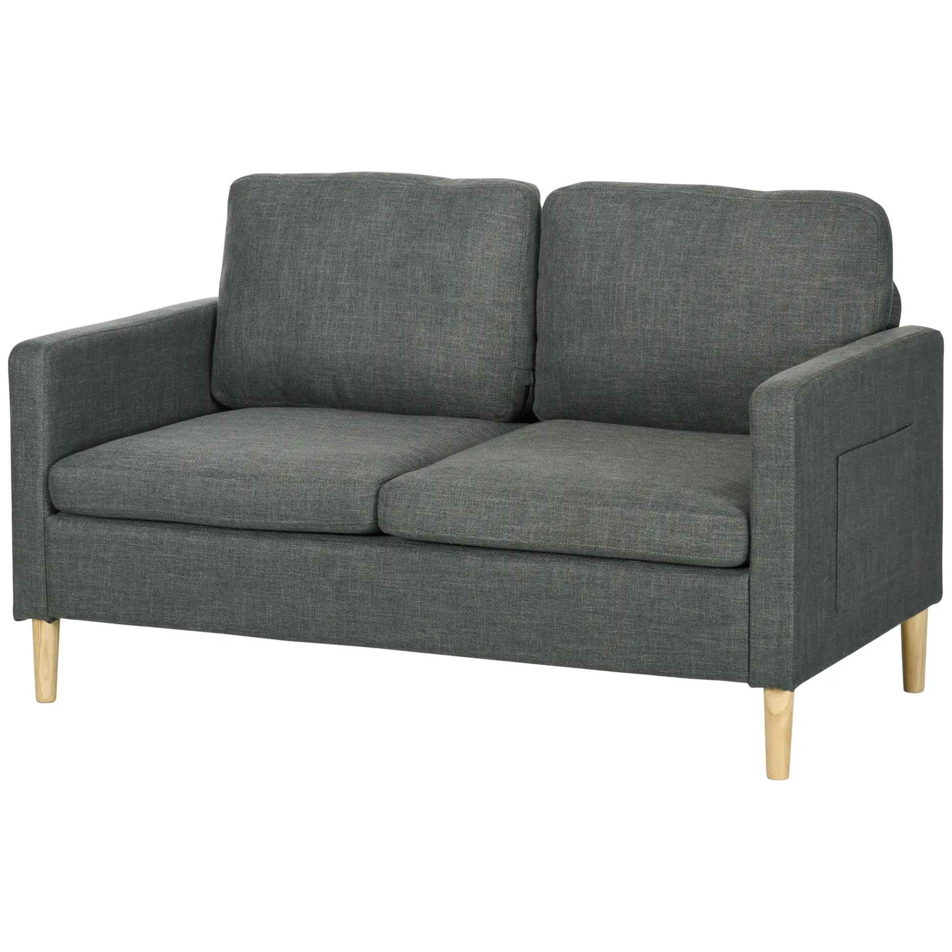 56" 2 Seat Sofa, Modern Love Seat, Upholstered Couch, Grey 2-Seater Sofas at Gallery Canada