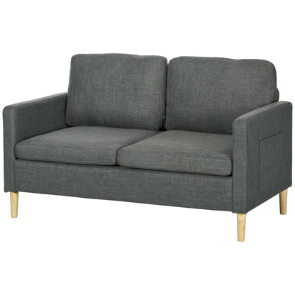 56" 2 Seat Sofa, Modern Love Seat, Upholstered Couch, Grey 2-Seater Sofas at Gallery Canada