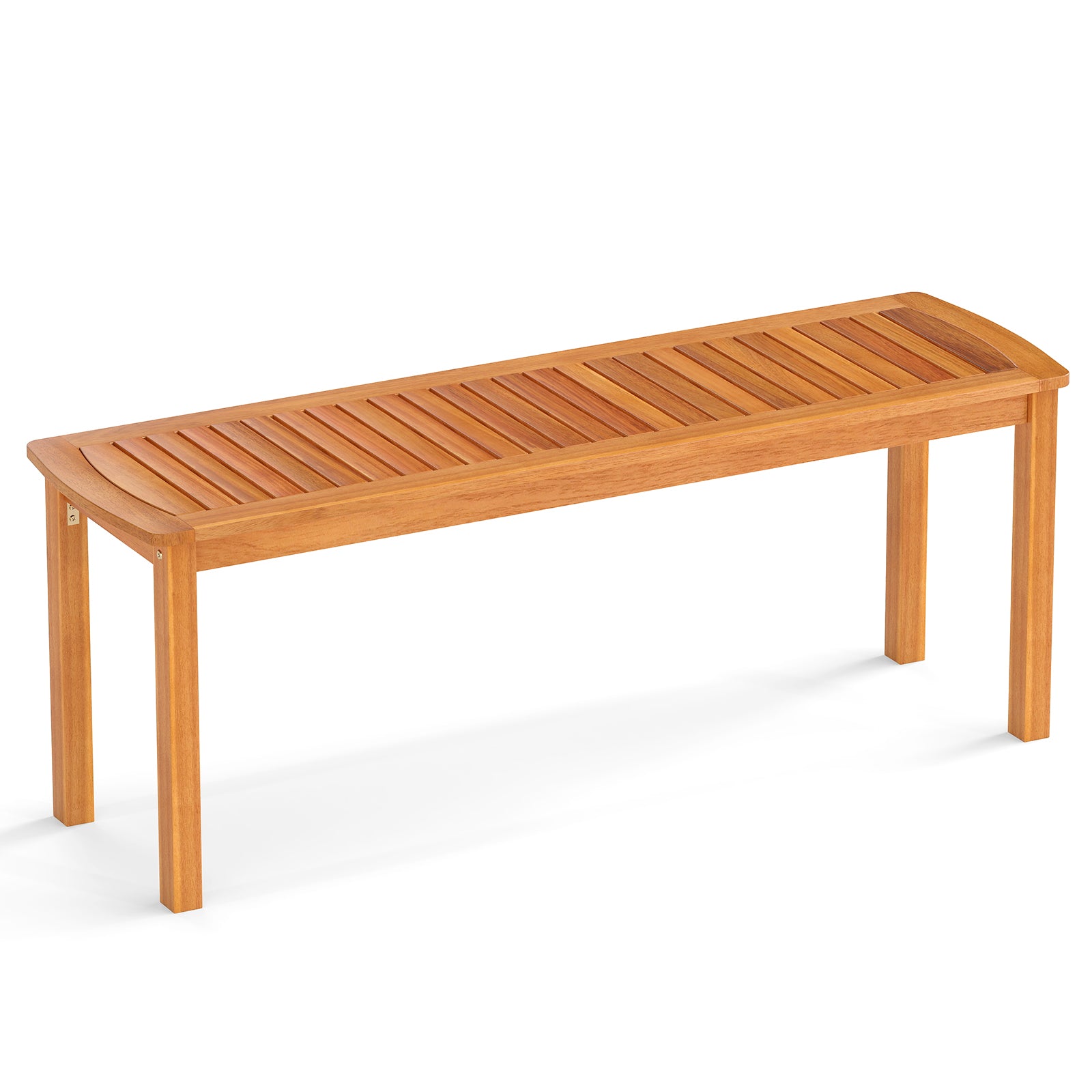 Acacia wood outdoor bench with slatted seat for garden, Natural Outdoor Benches Natural at Gallery Canada