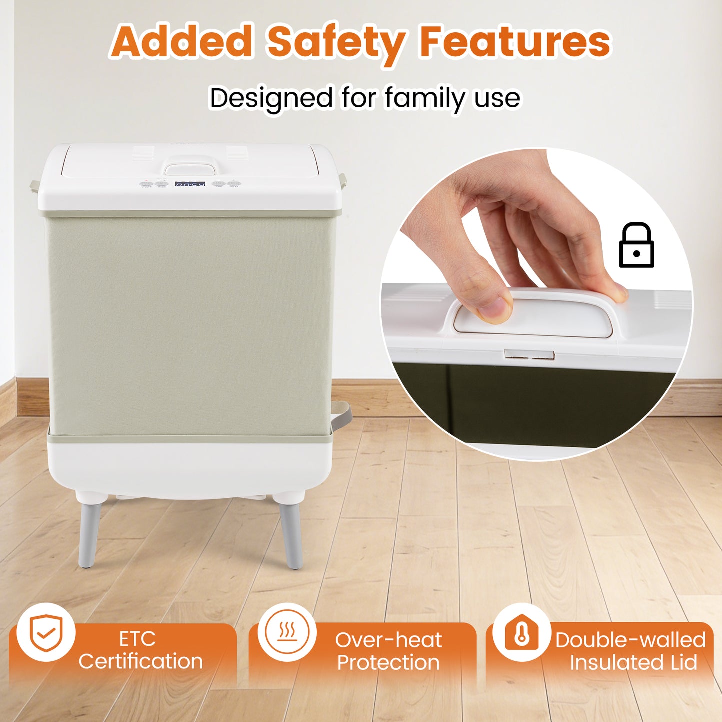35L Large Towel Warmer with Heating and Drying Modes for Bathroom, Beige Dryers at Gallery Canada
