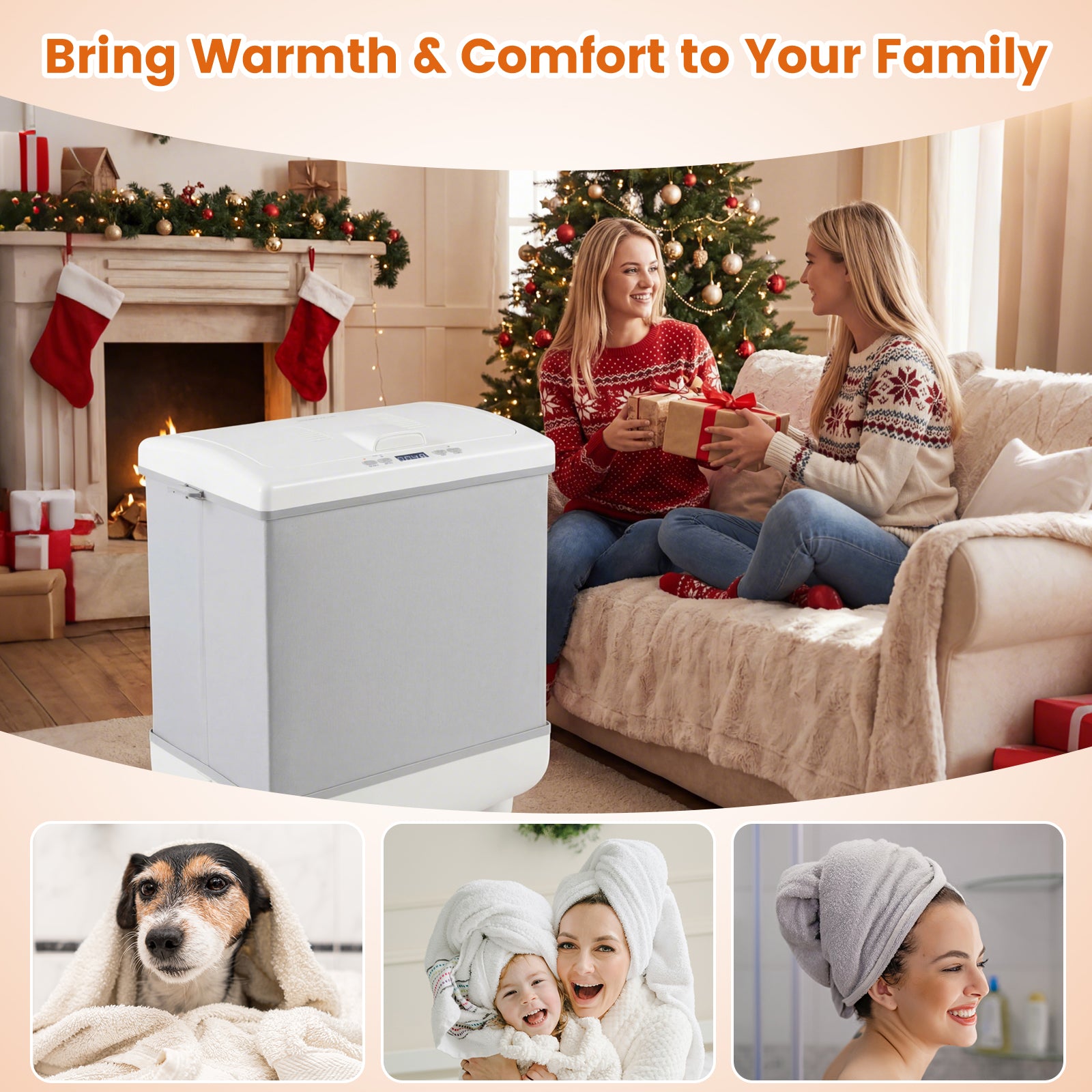 35L Large Towel Warmer with Heating and Drying Modes for Bathroom, Gray Dryers at Gallery Canada