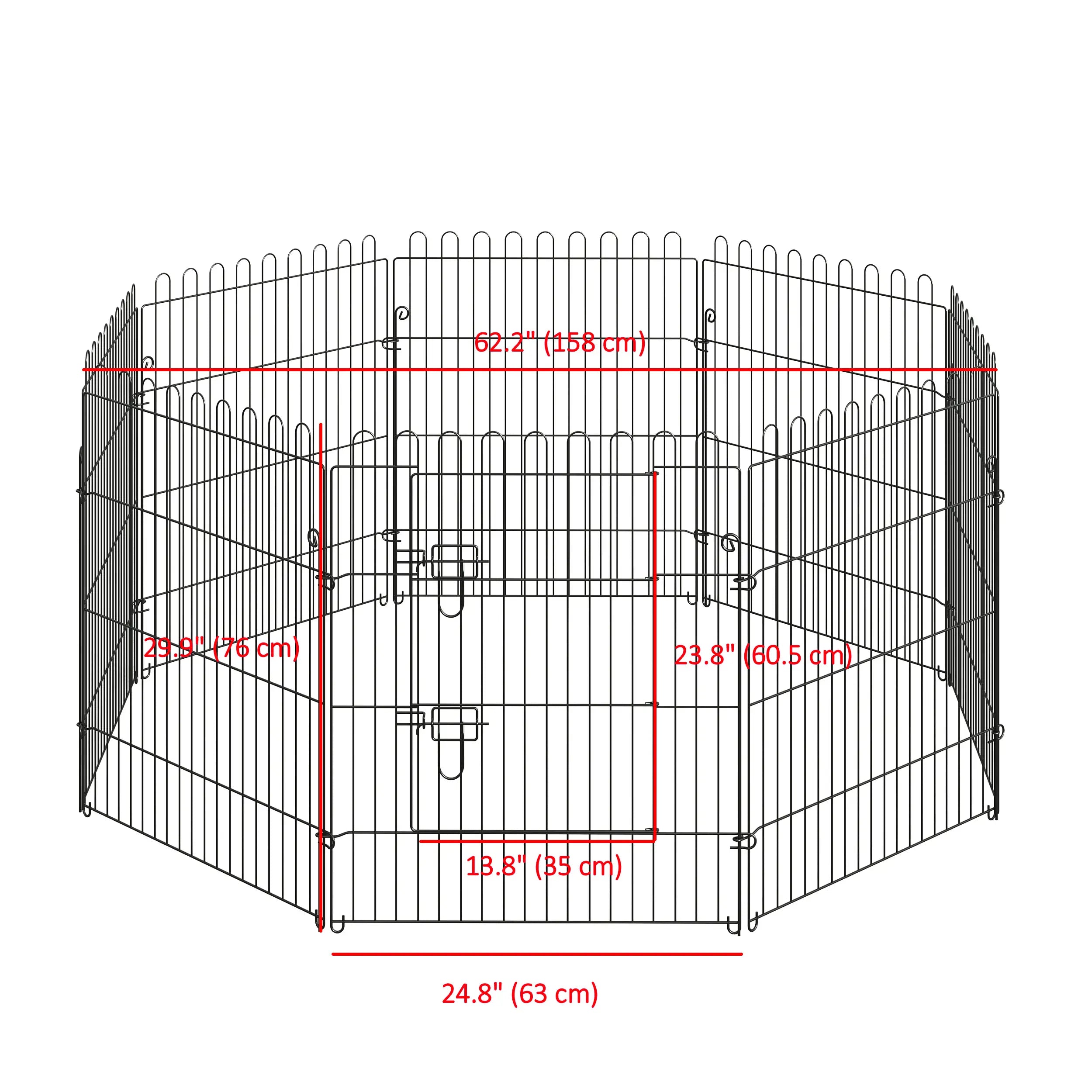 30inch 8-Panel Octagon Pet Playpen, Foldable Dog Cage, Black Houses, Kennels & Pens at Gallery Canada