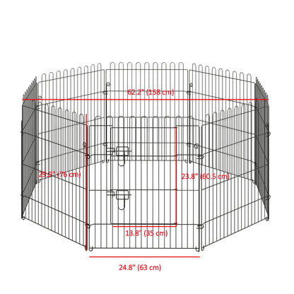 30inch 8-Panel Octagon Pet Playpen, Foldable Dog Cage, Black Houses, Kennels & Pens at Gallery Canada