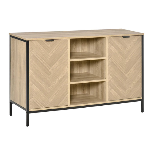 Sideboard Buffet Cabinet, 2 Doors, Adjustable Shelves, Oak Tone Bar Cabinets Oak at Gallery Canada