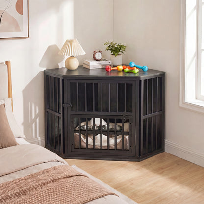 Wooden Dog Kennel End Table, 35.5 In, Oak Dog Kennels at Gallery Canada