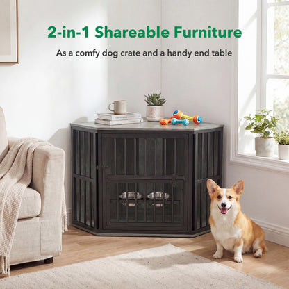 Wooden Dog Kennel End Table, 35.5 In, Oak Dog Kennels at Gallery Canada