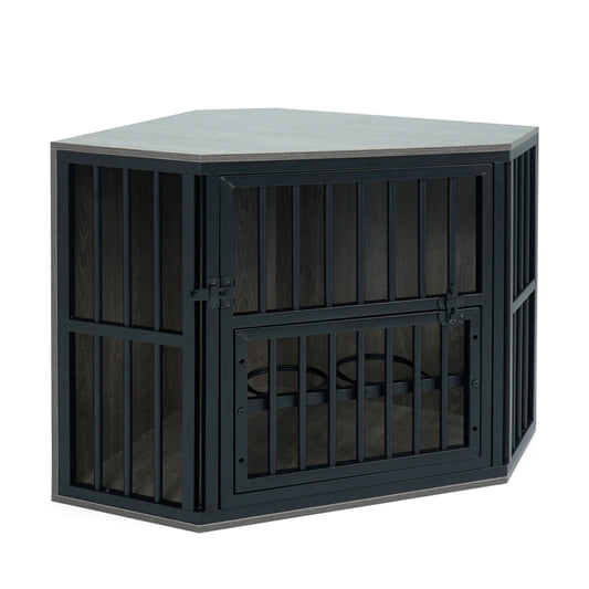 Wooden Dog Kennel End Table, 35.5 In, Oak Dog Kennels Oak at Gallery Canada