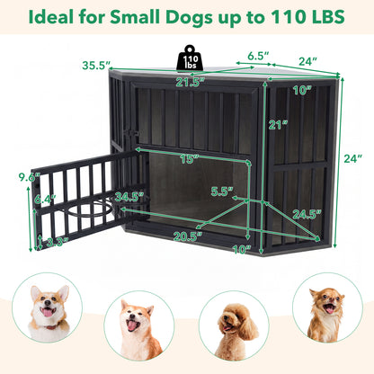 Wooden Dog Kennel End Table, 35.5 In, Oak Dog Kennels at Gallery Canada